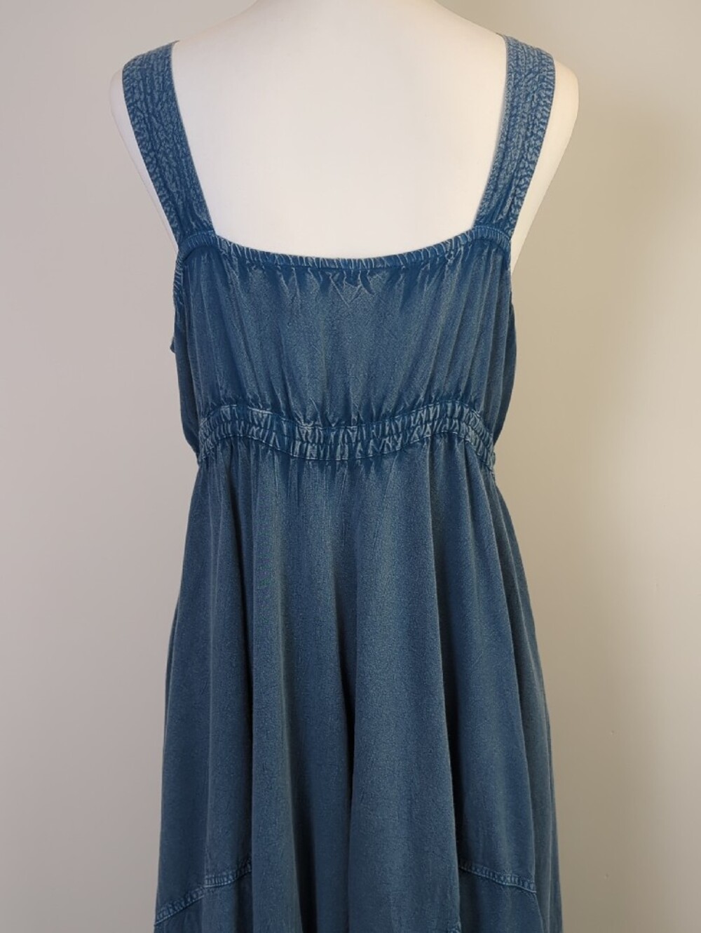 Vintage Magic Mineral Wash Floral Embroidered Handkerchief Midi Dress XL - Picture 8 of 14